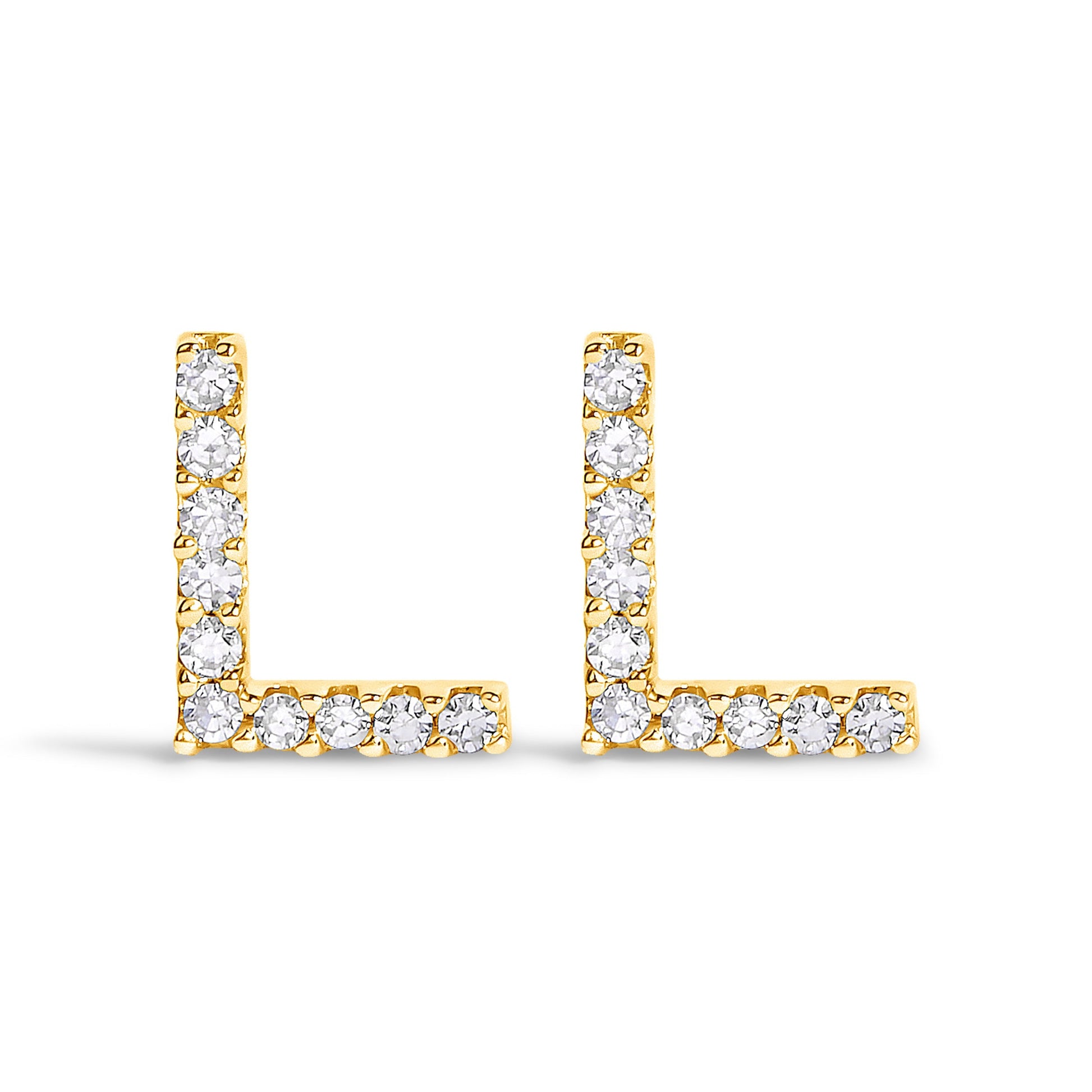 10K White Gold 1/10 Cttw Diamond Initial â€œAâ€ Stud Earring Bids.com
