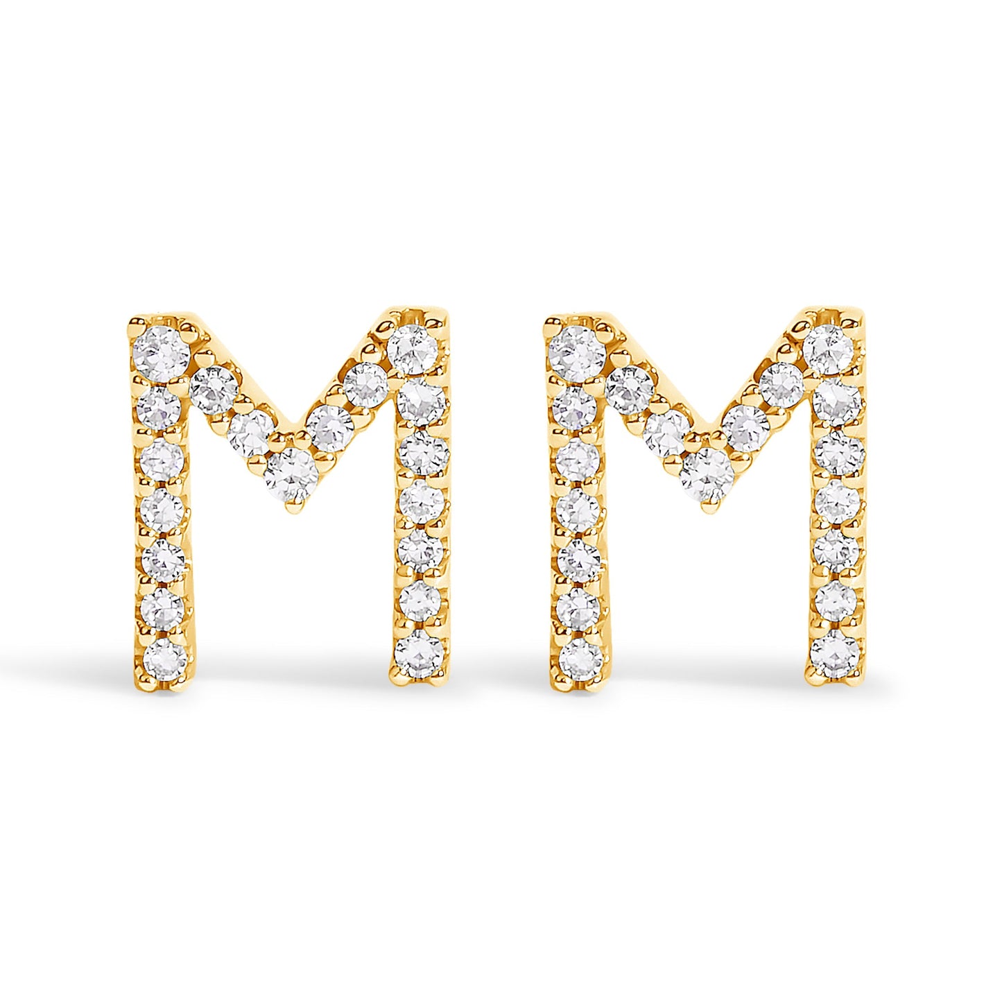 10K White Gold 1/10 Cttw Diamond Initial â€œAâ€ Stud Earring Bids.com