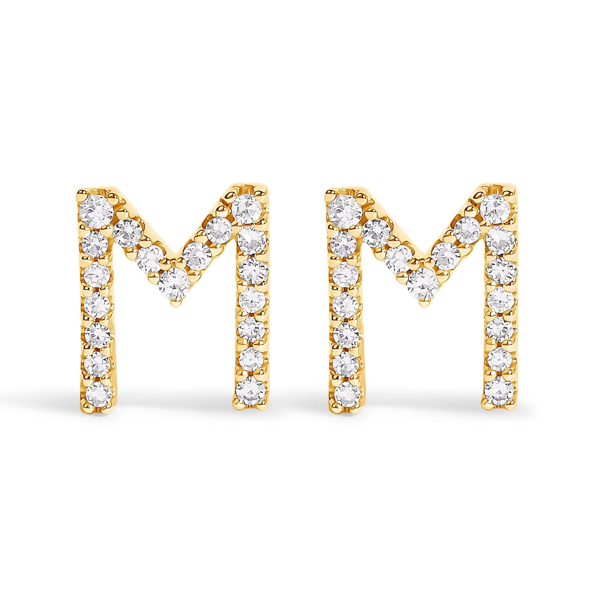 10K White Gold 1/10 Cttw Diamond Initial â€œAâ€ Stud Earring Bids.com