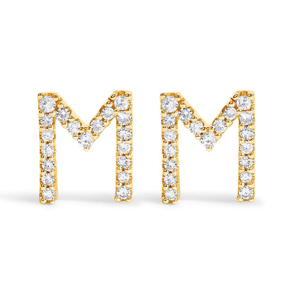 10K White Gold 1/10 Cttw Diamond Initial â€œAâ€ Stud Earring Bids.com