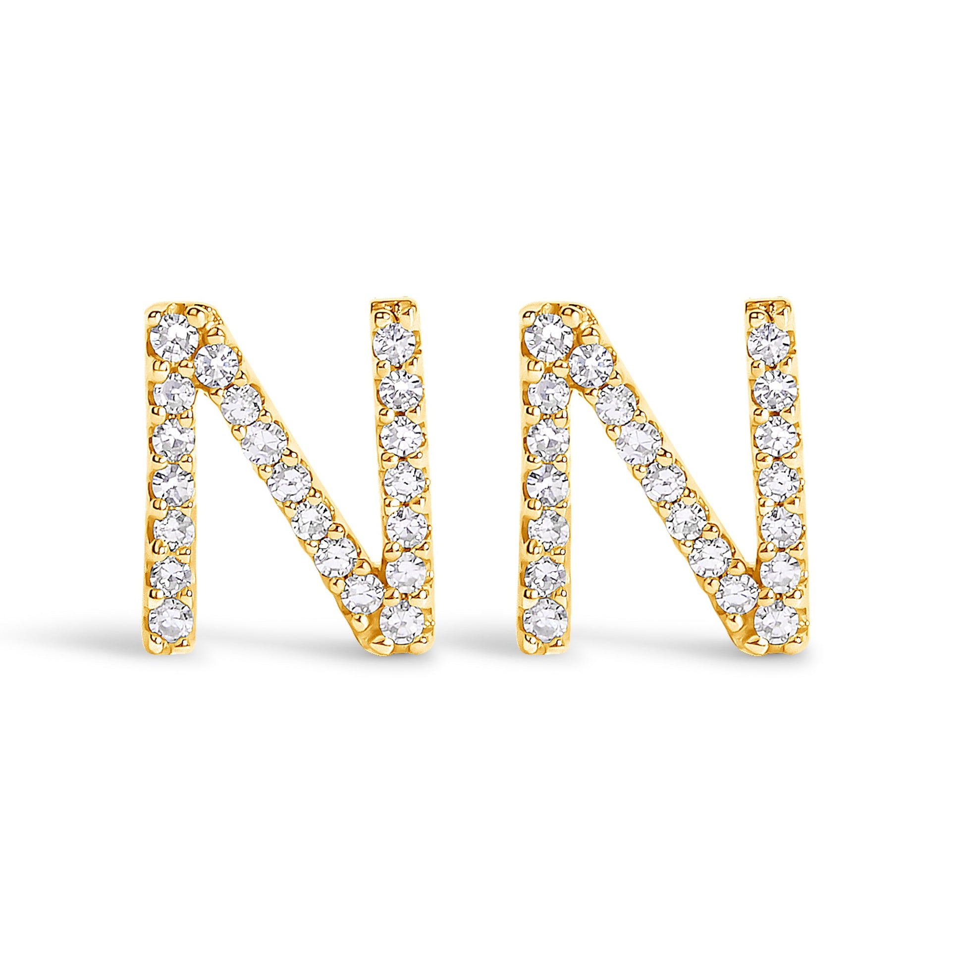10K White Gold 1/10 Cttw Diamond Initial â€œAâ€ Stud Earring Bids.com