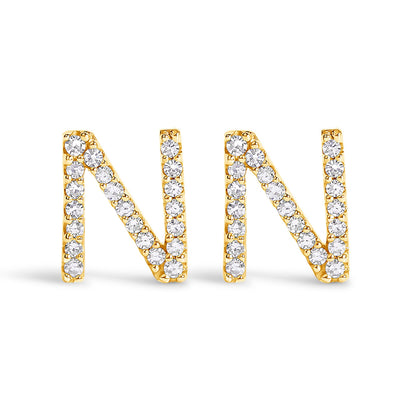 10K White Gold 1/10 Cttw Diamond Initial â€œAâ€ Stud Earring Bids.com