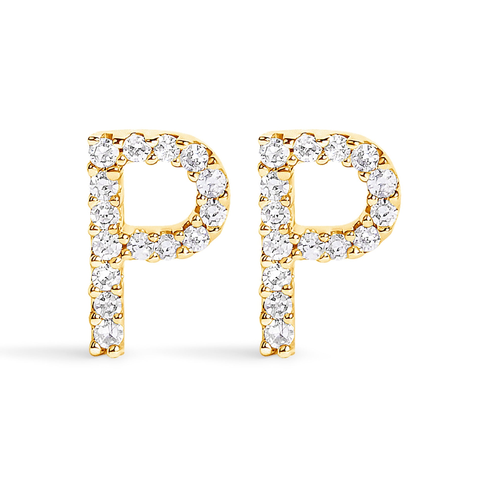 10K White Gold 1/10 Cttw Diamond Initial â€œAâ€ Stud Earring Bids.com