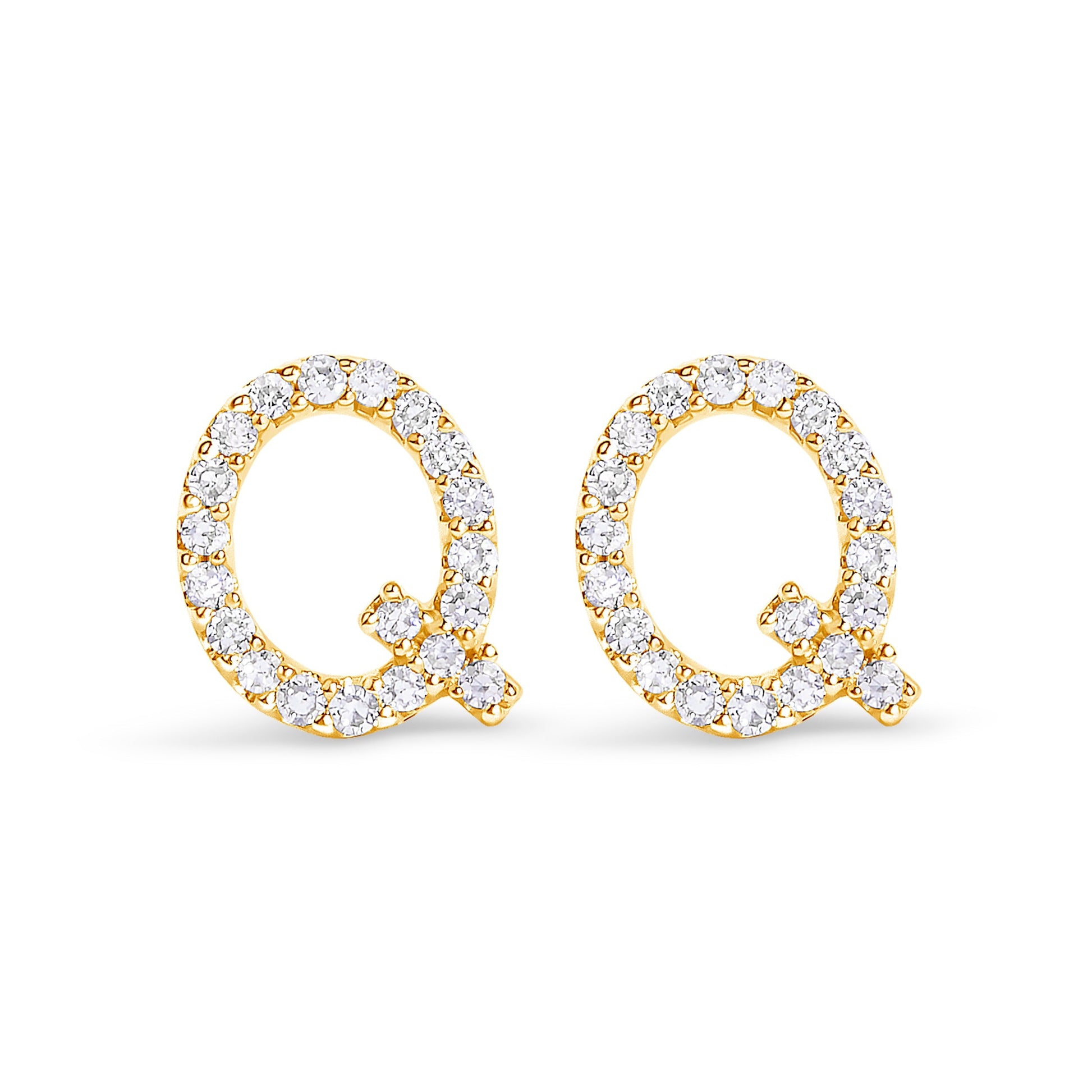 10K White Gold 1/10 Cttw Diamond Initial â€œAâ€ Stud Earring Bids.com