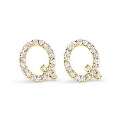 10K White Gold 1/10 Cttw Diamond Initial â€œAâ€ Stud Earring Bids.com