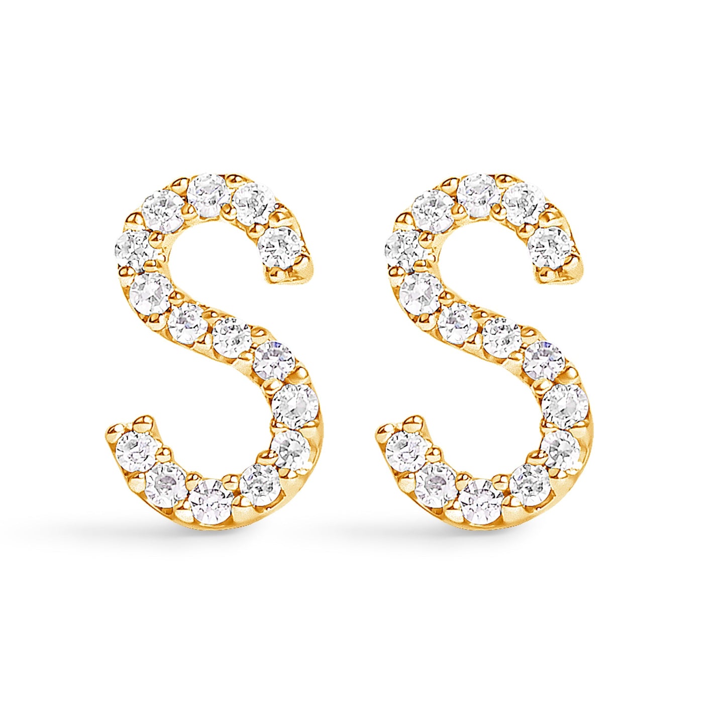 10K White Gold 1/10 Cttw Diamond Initial â€œAâ€ Stud Earring Bids.com