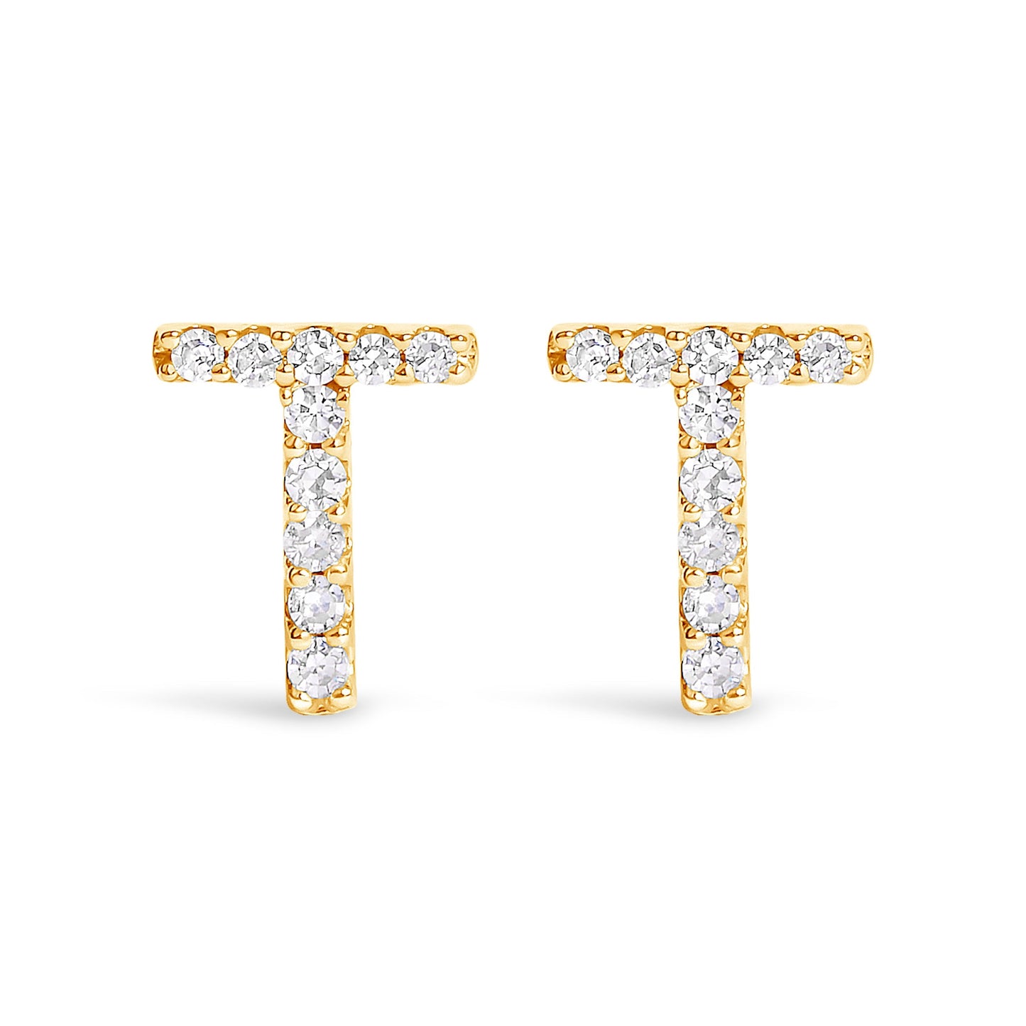 10K White Gold 1/10 Cttw Diamond Initial â€œAâ€ Stud Earring Bids.com