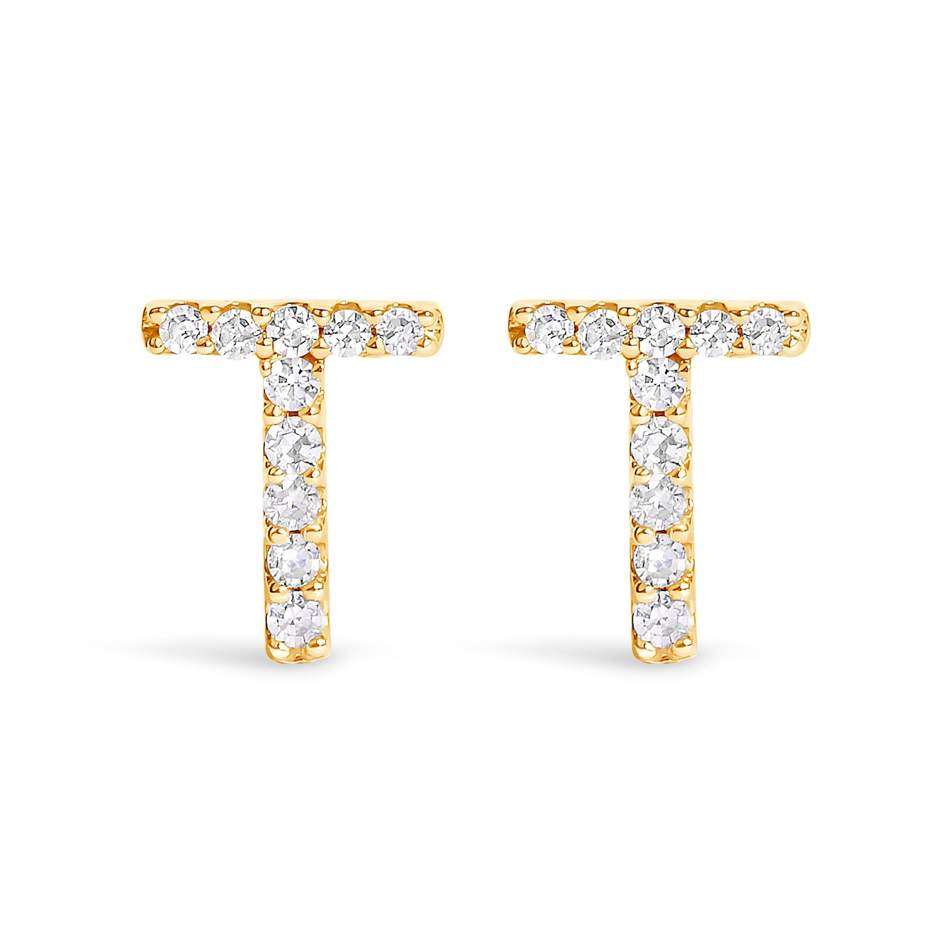 10K White Gold 1/10 Cttw Diamond Initial â€œAâ€ Stud Earring Bids.com