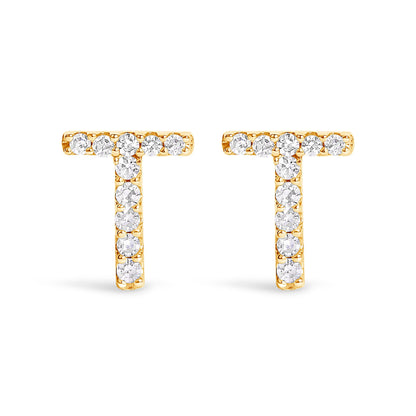 10K White Gold 1/10 Cttw Diamond Initial â€œAâ€ Stud Earring Bids.com