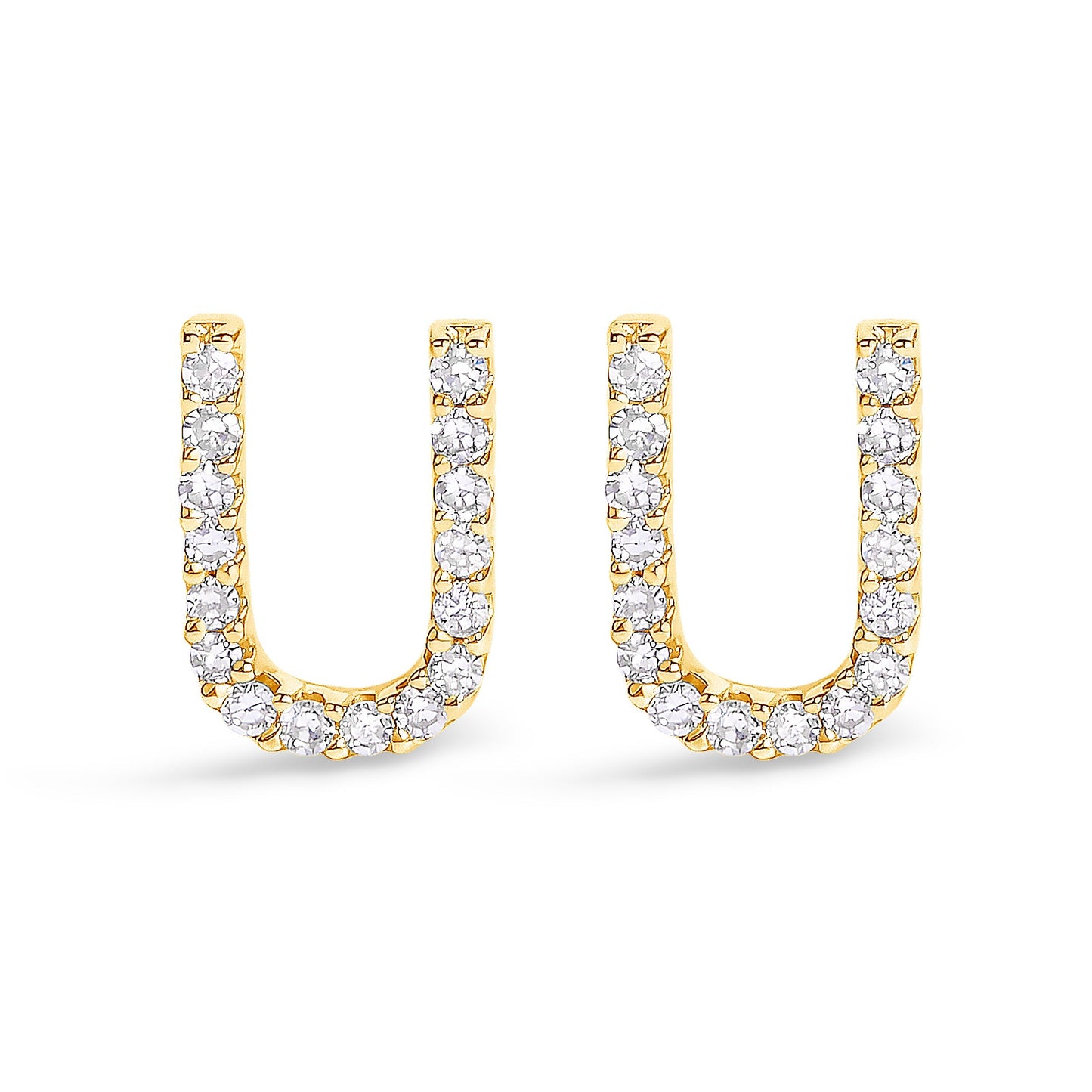 10K White Gold 1/10 Cttw Diamond Initial â€œAâ€ Stud Earring Bids.com