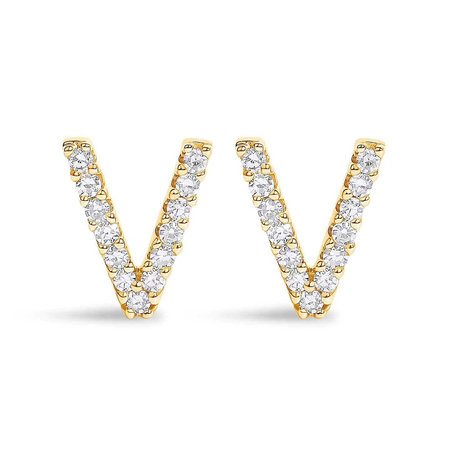 10K White Gold 1/10 Cttw Diamond Initial â€œAâ€ Stud Earring Bids.com