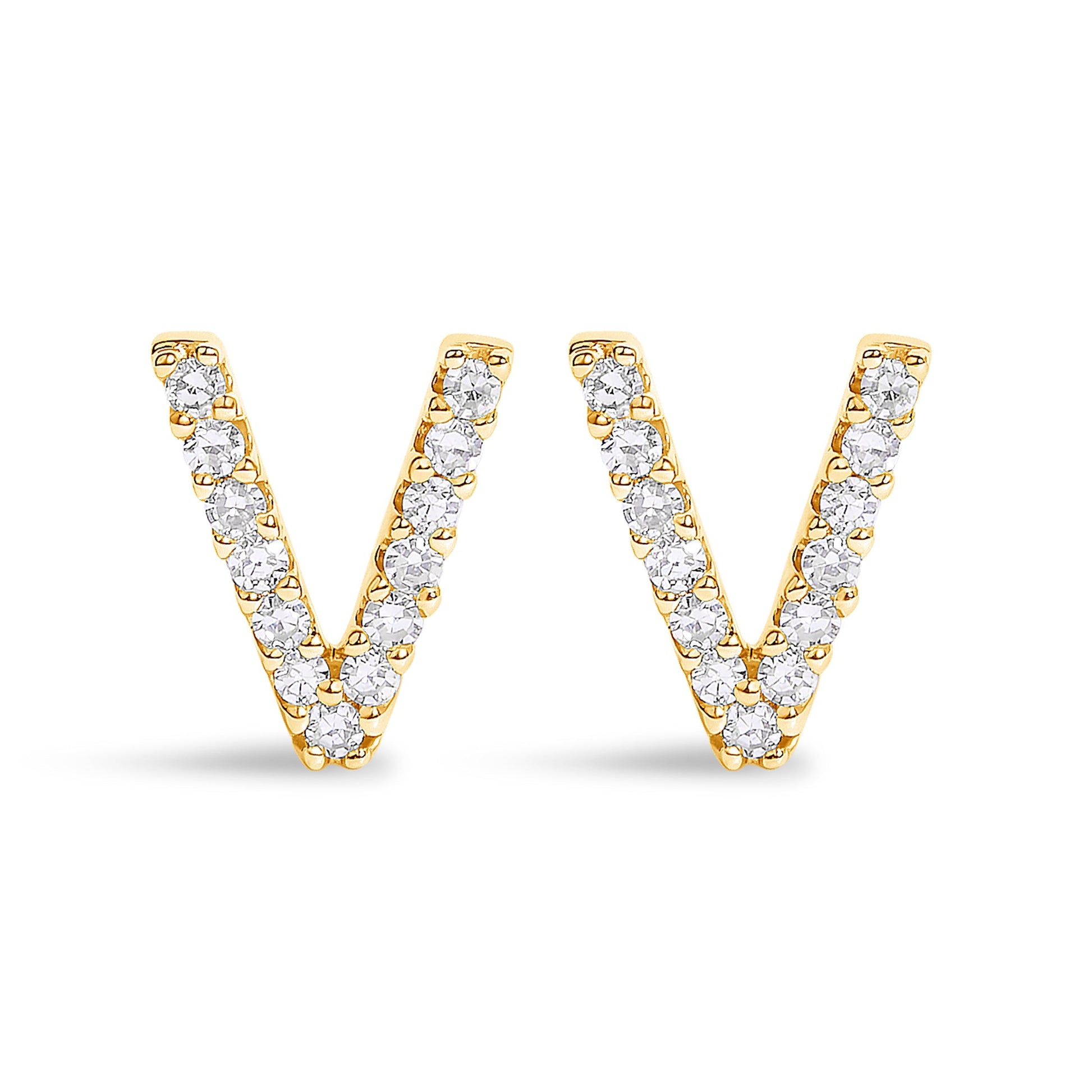 10K White Gold 1/10 Cttw Diamond Initial â€œAâ€ Stud Earring Bids.com
