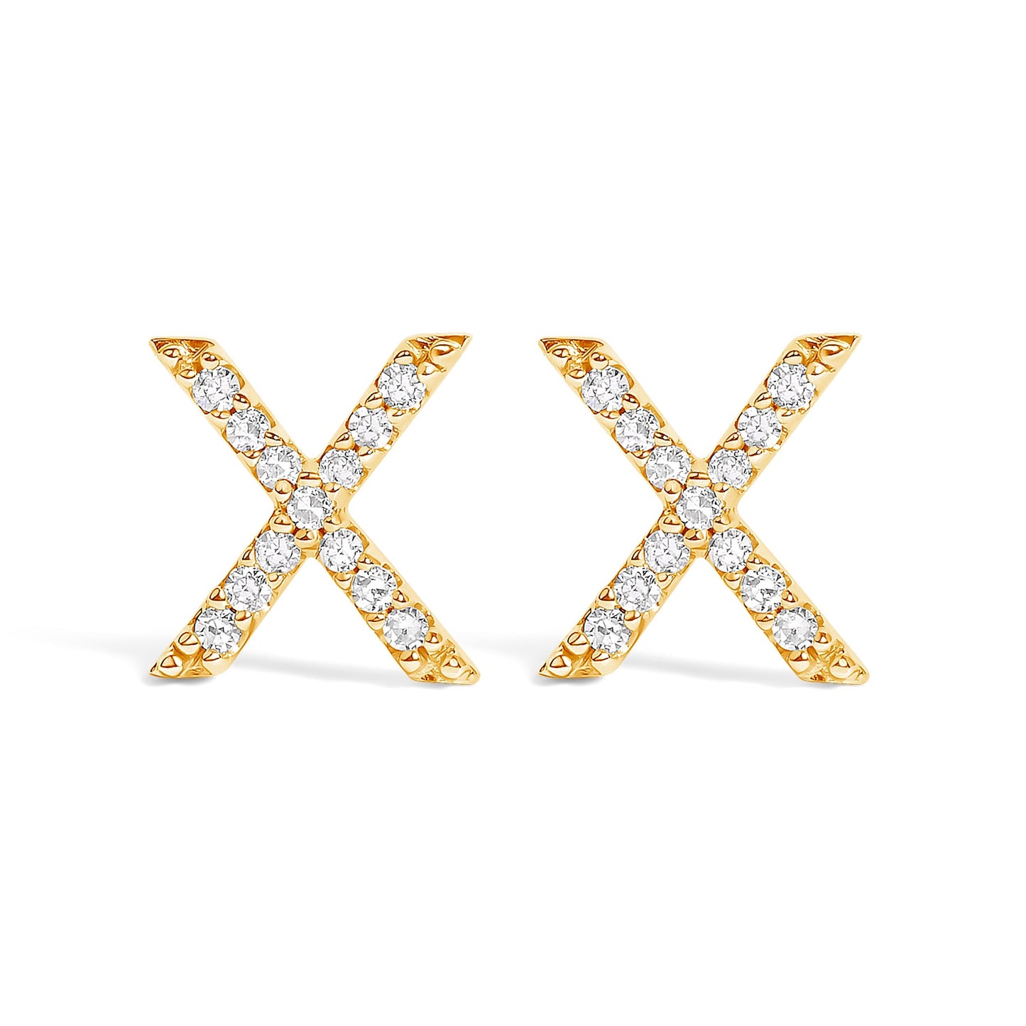 10K White Gold 1/10 Cttw Diamond Initial â€œAâ€ Stud Earring Bids.com