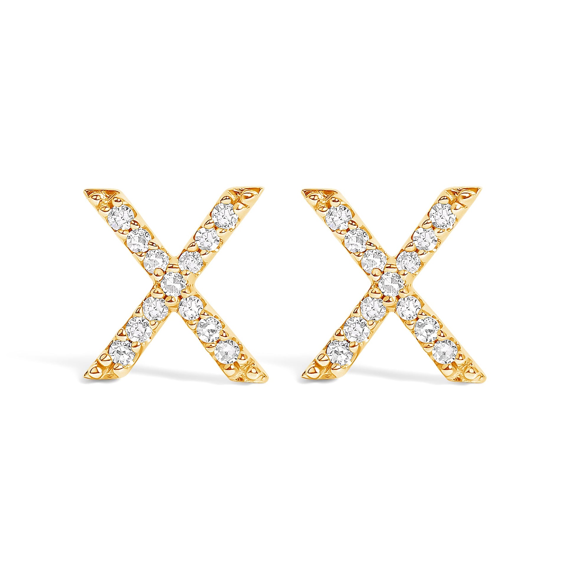 10K White Gold 1/10 Cttw Diamond Initial â€œAâ€ Stud Earring Bids.com