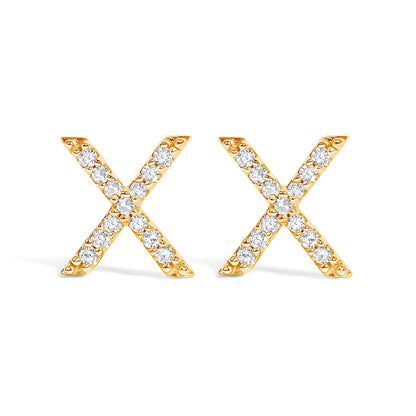10K White Gold 1/10 Cttw Diamond Initial â€œAâ€ Stud Earring Bids.com