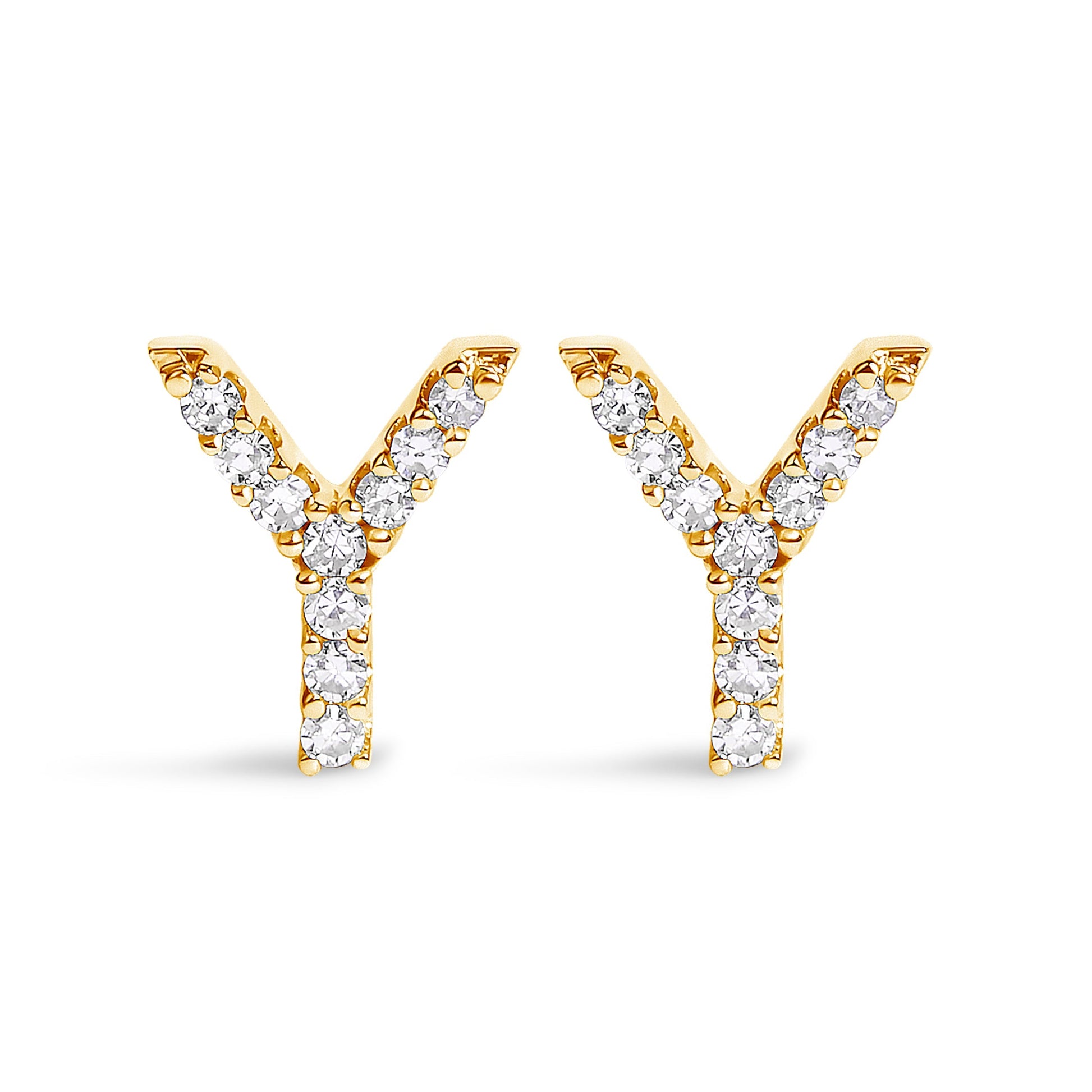 10K White Gold 1/10 Cttw Diamond Initial â€œAâ€ Stud Earring Bids.com