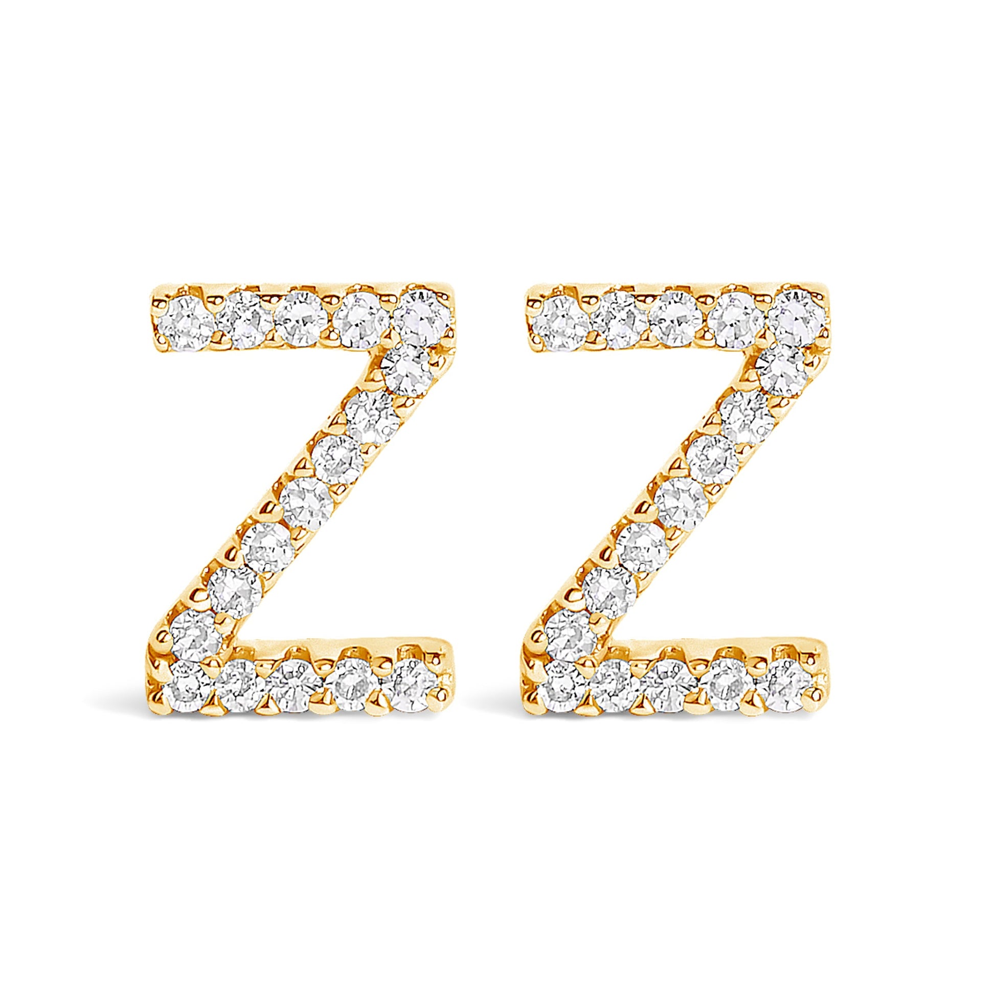 10K White Gold 1/10 Cttw Diamond Initial â€œAâ€ Stud Earring Bids.com