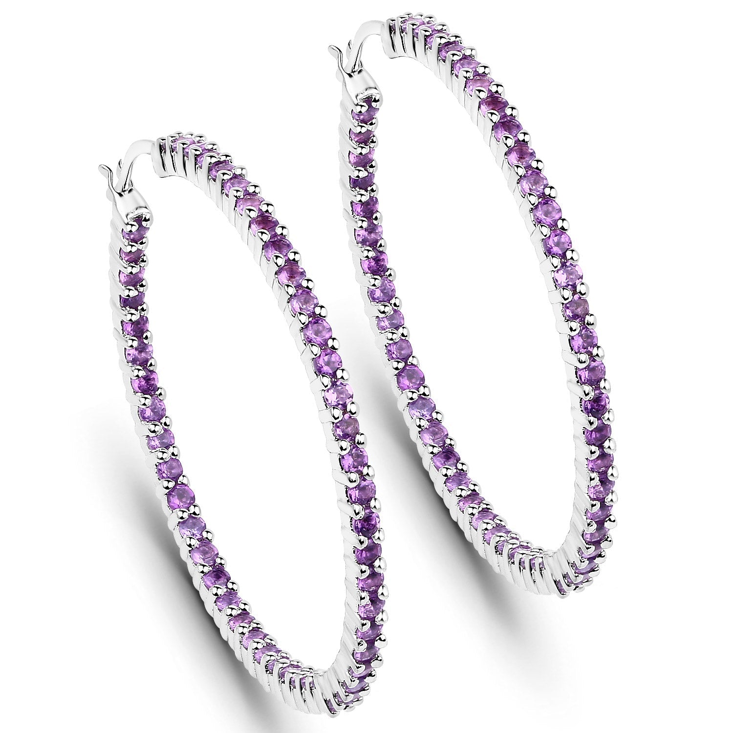 3.00 Carat Genuine Amethyst .925 Sterling Silver Earrings Bids.com
