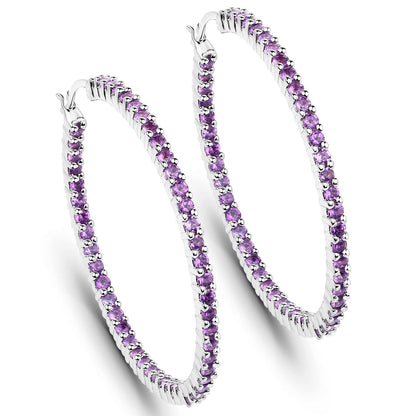 3.00 Carat Genuine Amethyst .925 Sterling Silver Earrings Bids.com