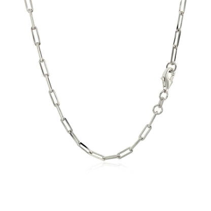 Sterling Silver Rhodium Plated Paperclip Chain (2.5 mm) Bids.com