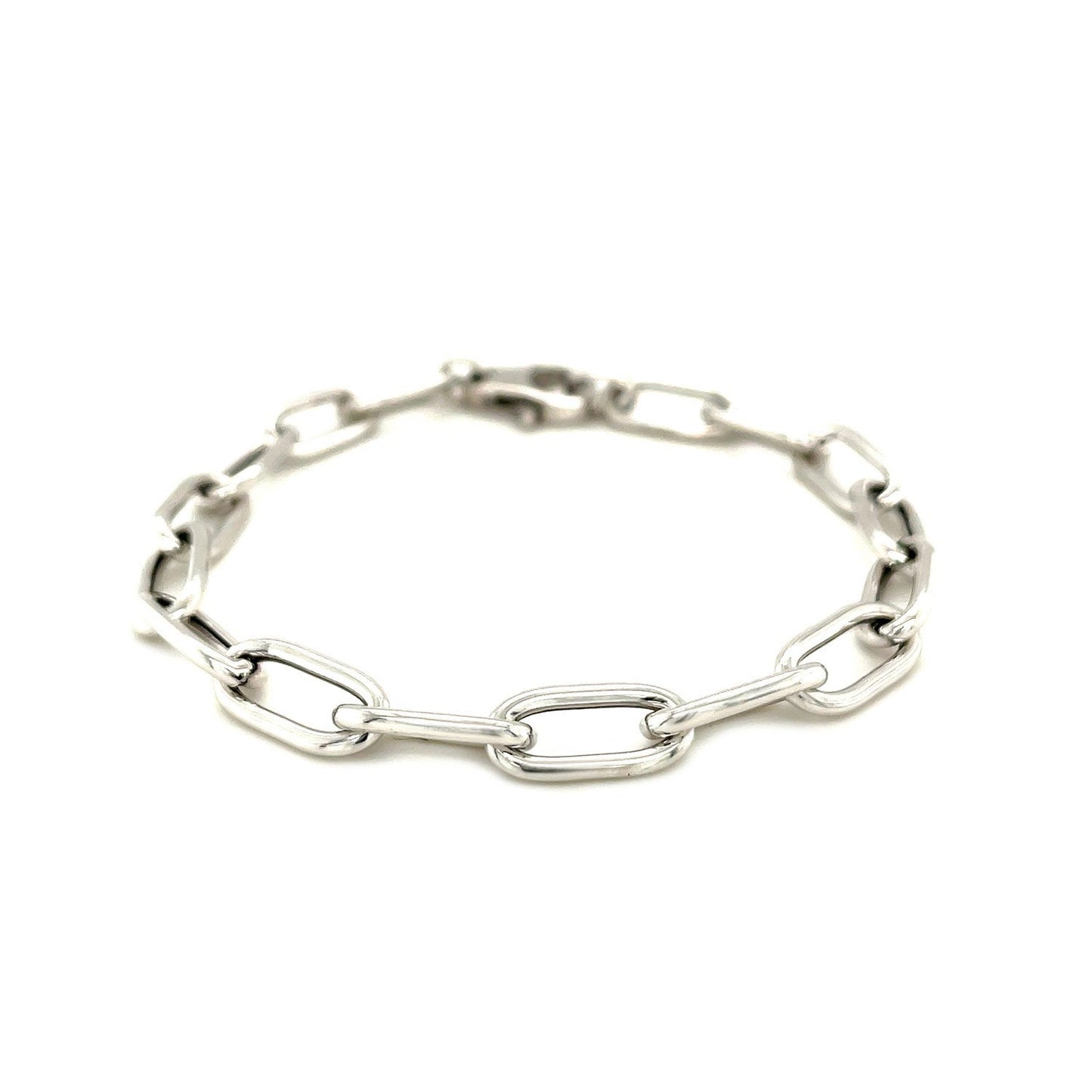 Sterling Silver Wide Paperclip Chain Bracelet Bids.com