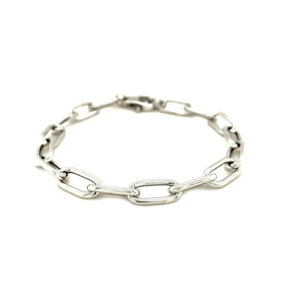 Sterling Silver Wide Paperclip Chain Bracelet Bids.com