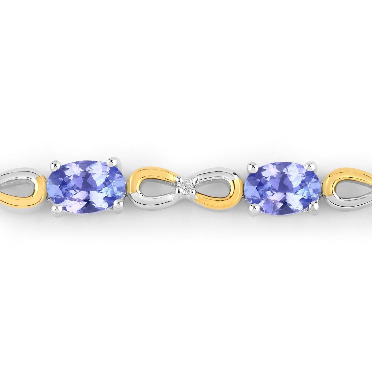 1.81 Carat Genuine Tanzanite and White Topaz .925 Sterling Silver Bracelet Bids.com