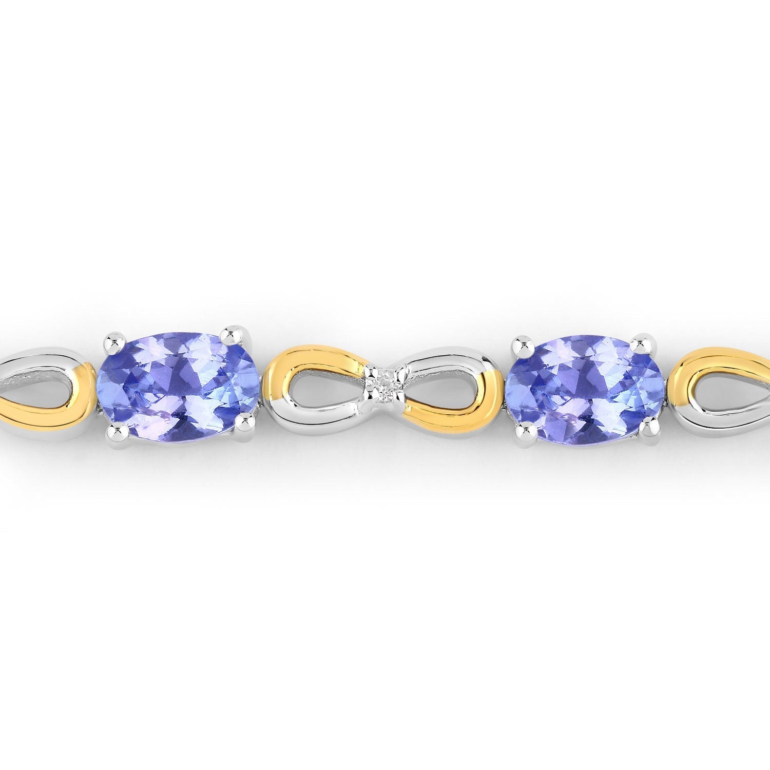 1.81 Carat Genuine Tanzanite and White Topaz .925 Sterling Silver Bracelet Bids.com
