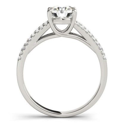 14k White Gold Split Shank Round Diamond Engagement Ring (1 1/8 cttw) Bids.com