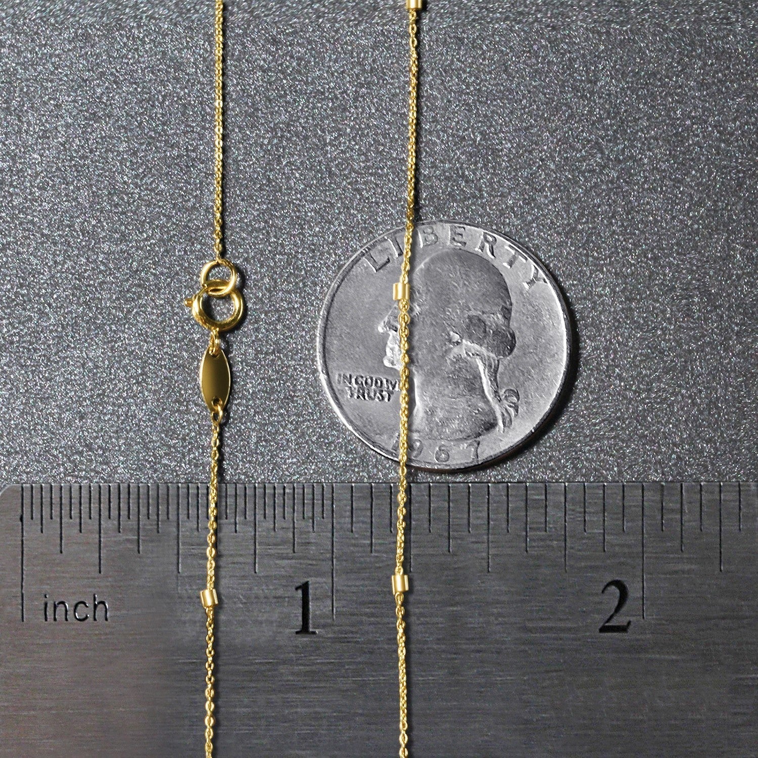 Bead Links Pendant Chain in 14k Yellow Gold (1.5mm) Bids.com