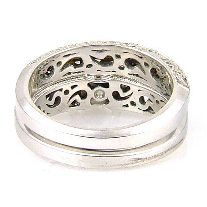 .54ct Antique Style Engagement Ring Set 18KT White Gold Bids.com
