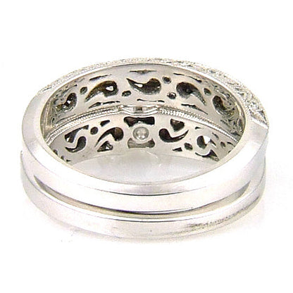 .54ct Antique Style Engagement Ring Set 18KT White Gold Bids.com