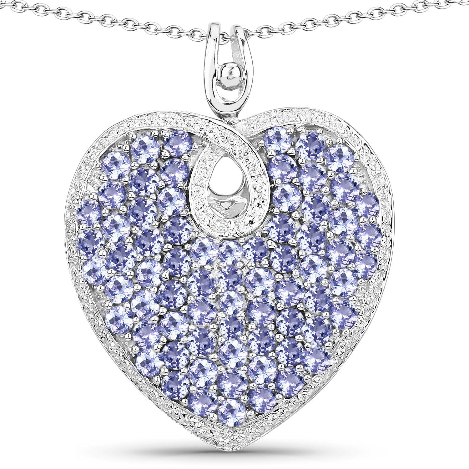 6.17 Carat Genuine Tanzanite .925 Sterling Silver Pendant Bids.com