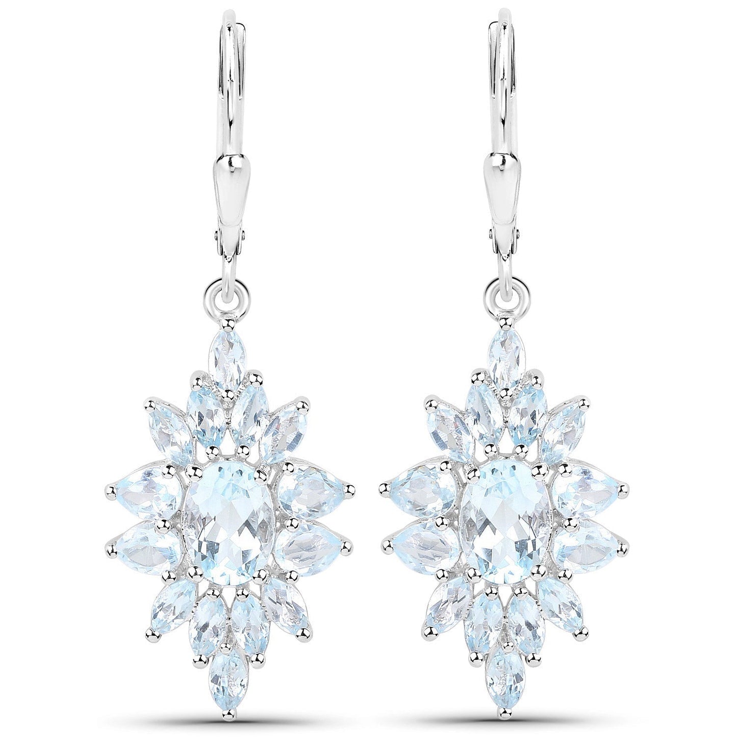 19.18 Carat Genuine Blue Topaz .925 Sterling Silver 3 Piece Jewelry Set (Ring, Earrings, and Pendant w/ Chain) Bids.com