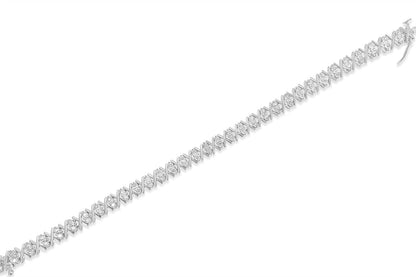 .925 Sterling Silver 1.0 Cttw Diamond Miracle-Set X-Link 7" Tennis Bracelet (I-J Color, I3 Clarity) Bids.com