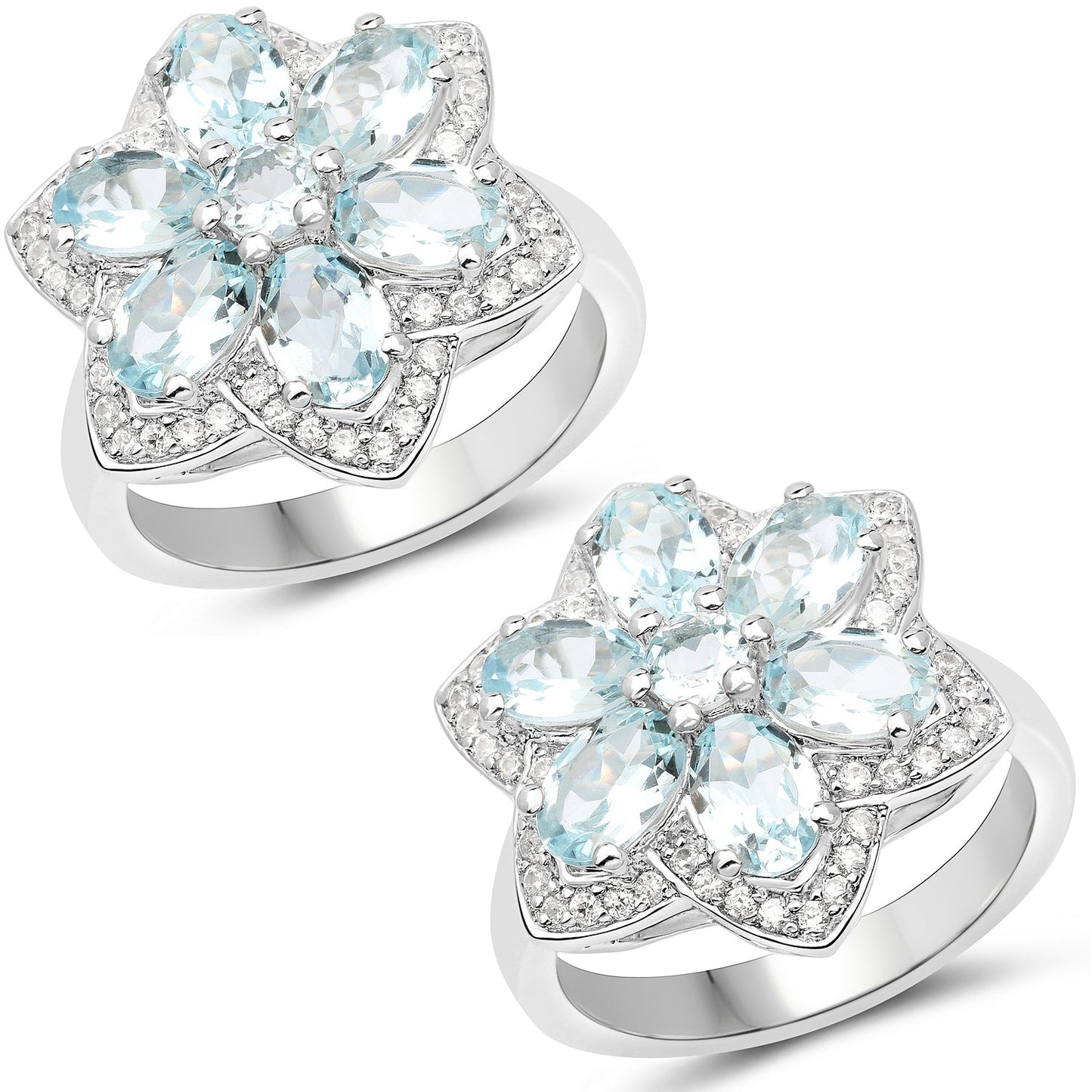 2.88 Carat Genuine Aquamarine .925 Sterling Silver Ring Bids.com