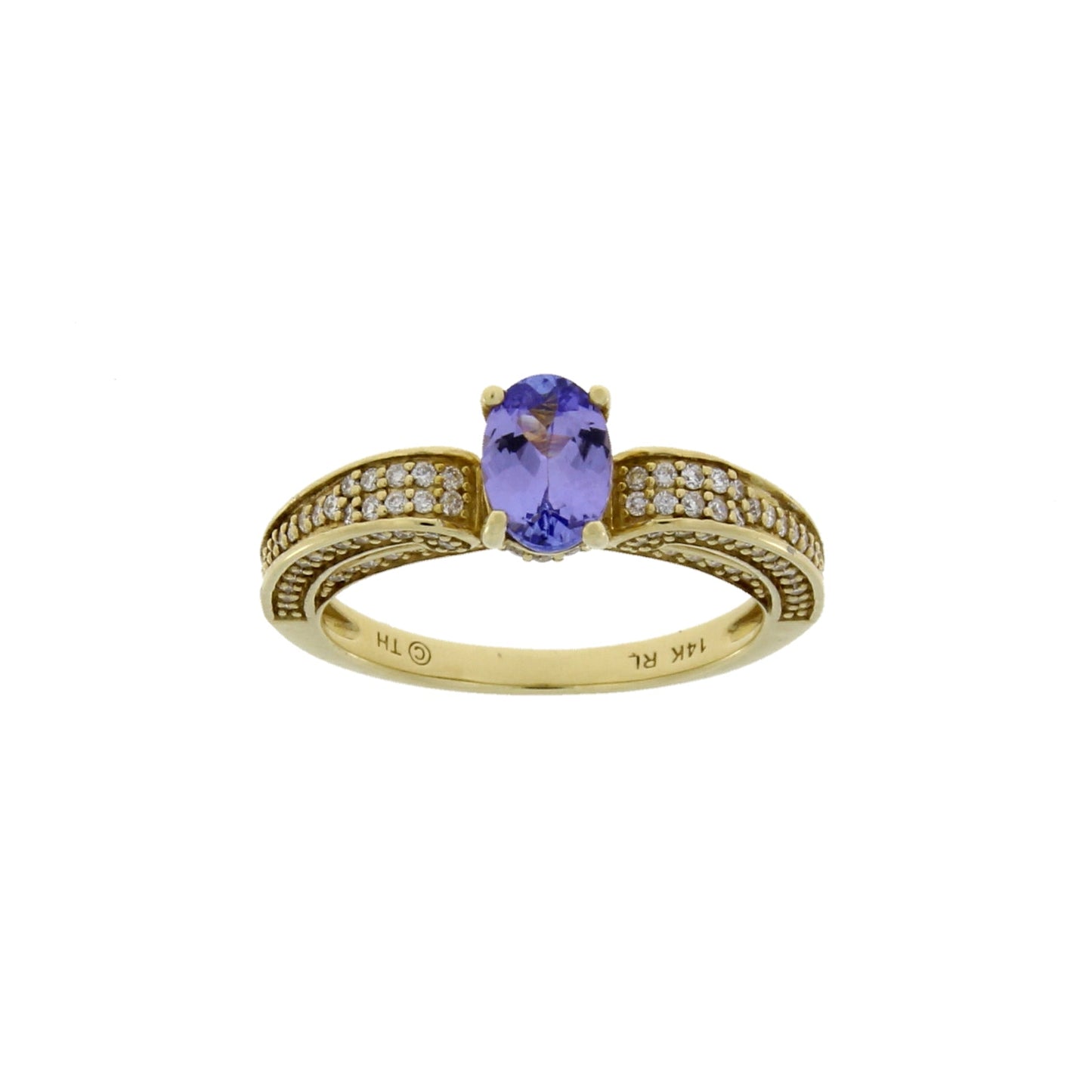 1.45ct Tanzanite Diamond Eng Only 14KT Yellow Gold Bids.com