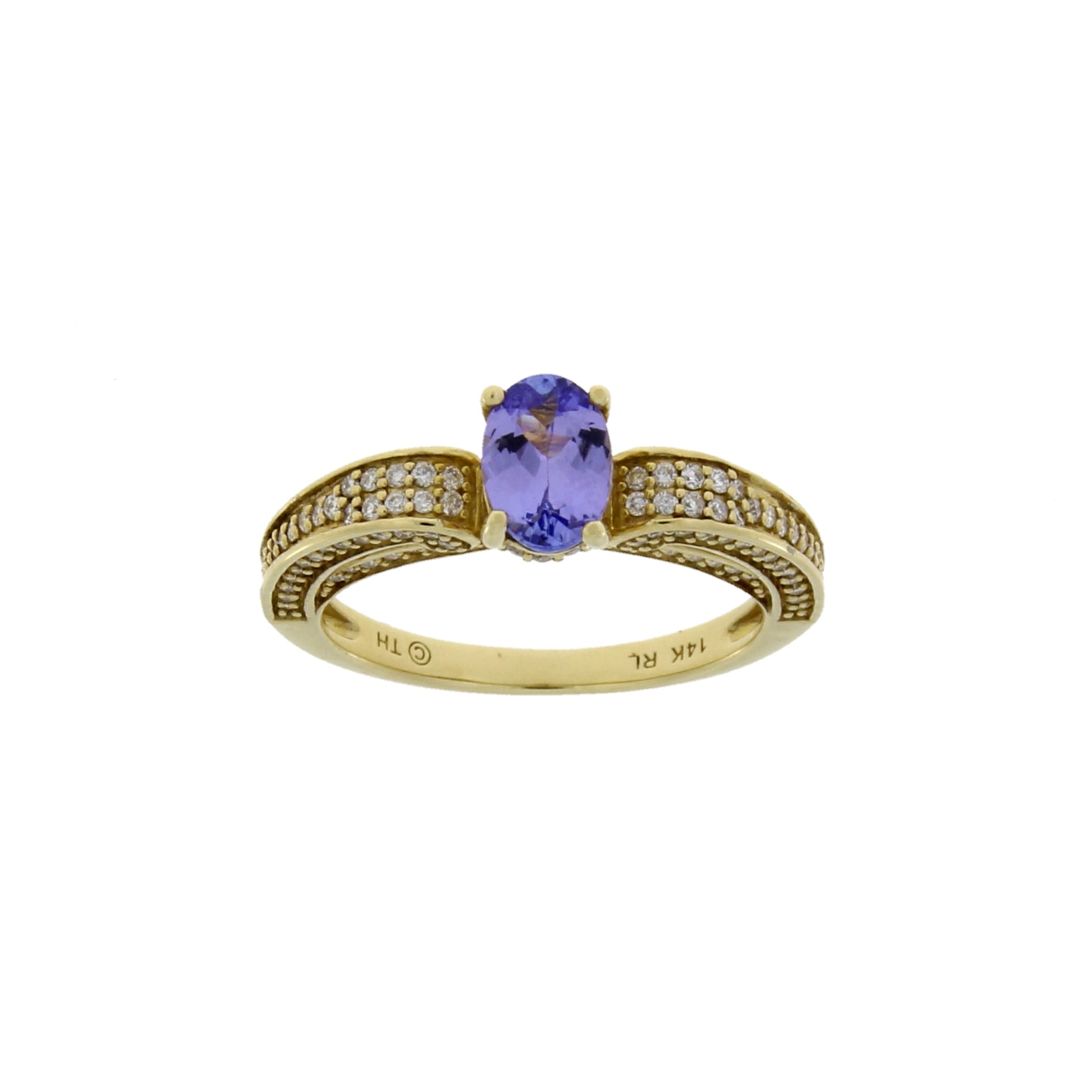 1.45ct Tanzanite Diamond Eng Only 14KT Yellow Gold Bids.com