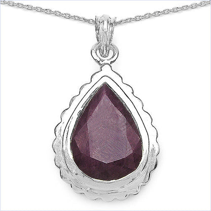 14.10 Carat Genuine Ruby .925 Sterling Silver Pendant Bids.com