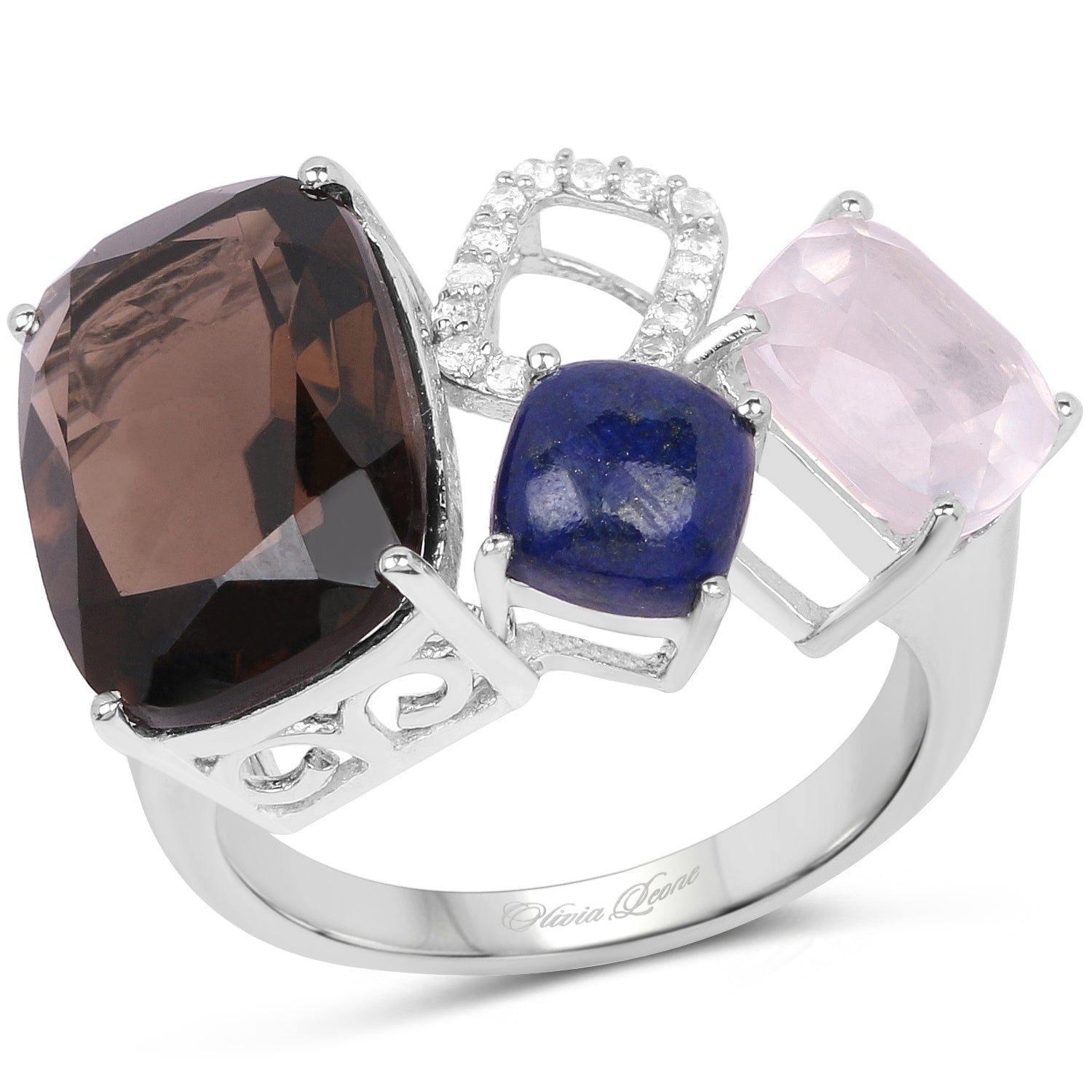 7.51 Carat Genuine Multi Stone .925 Sterling Silver Ring Bids.com