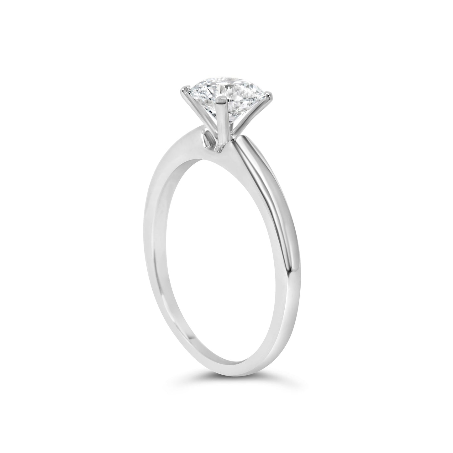 14K White Gold 1.0 Cttw Round Lab Grown Diamond 4 Prong Solitaire Engagement Ring (F-G Color, VS2-SI1 Clarity) - Ring Size 7 Bids.com