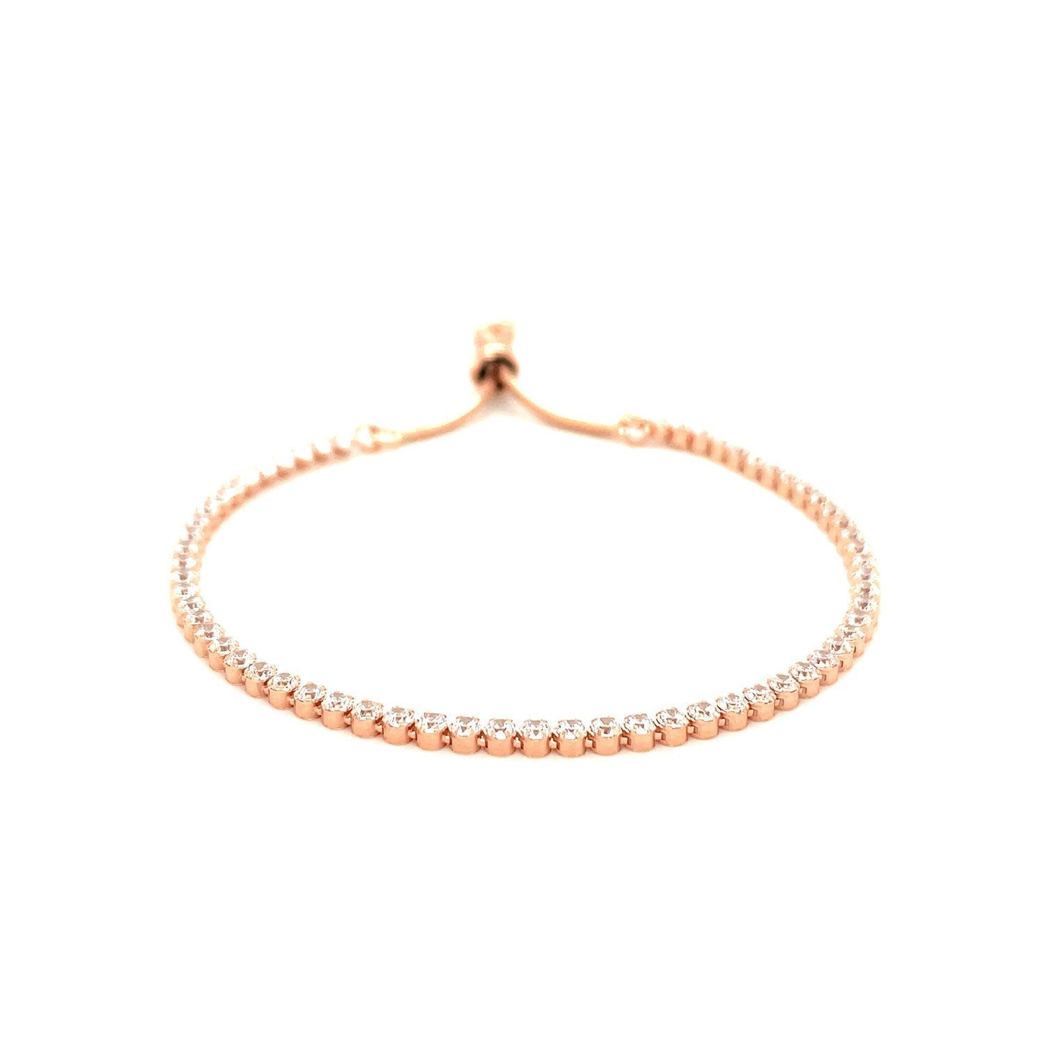 Adjustable Tennis Style Bracelet with Cubic Zirconia in Sterling Silver Bids.com