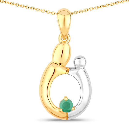 0.17 Carat Genuine Emerald .925 Sterling Silver Pendant Bids.com