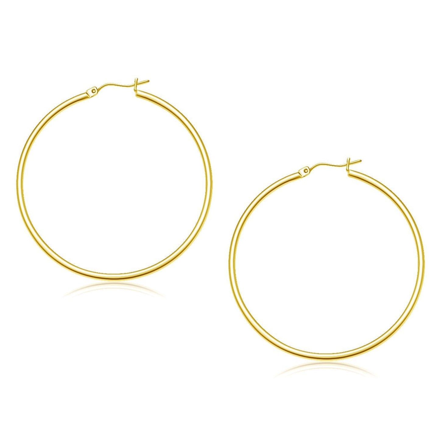 10k Yellow Gold Polished Hoop Earrings (45 mm) Bids.com