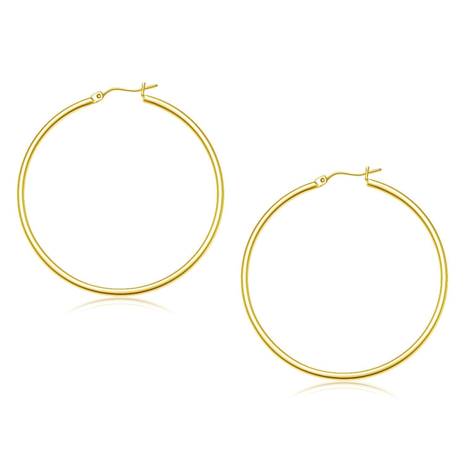 10k Yellow Gold Polished Hoop Earrings (45 mm) Bids.com