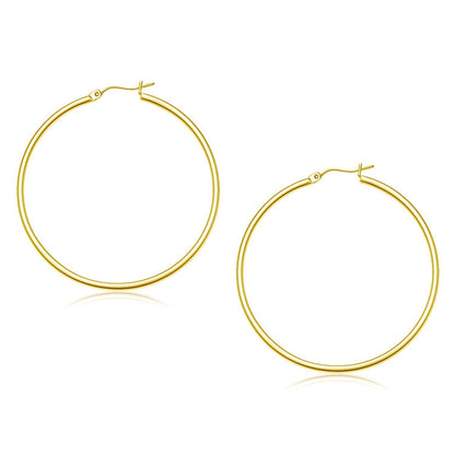 10k Yellow Gold Polished Hoop Earrings (45 mm) Bids.com