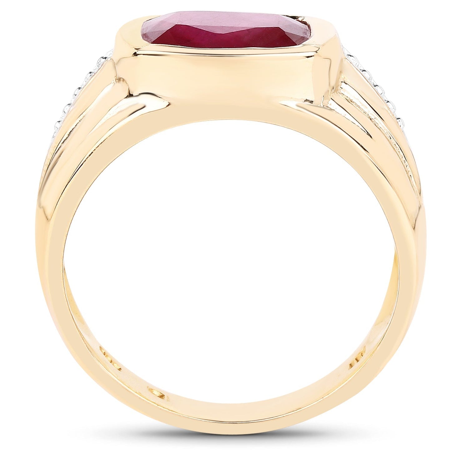 14K Yellow Gold Plated 3.50 Carat Genuine Glass Filled Ruby .925 Sterling Silver Ring Bids.com