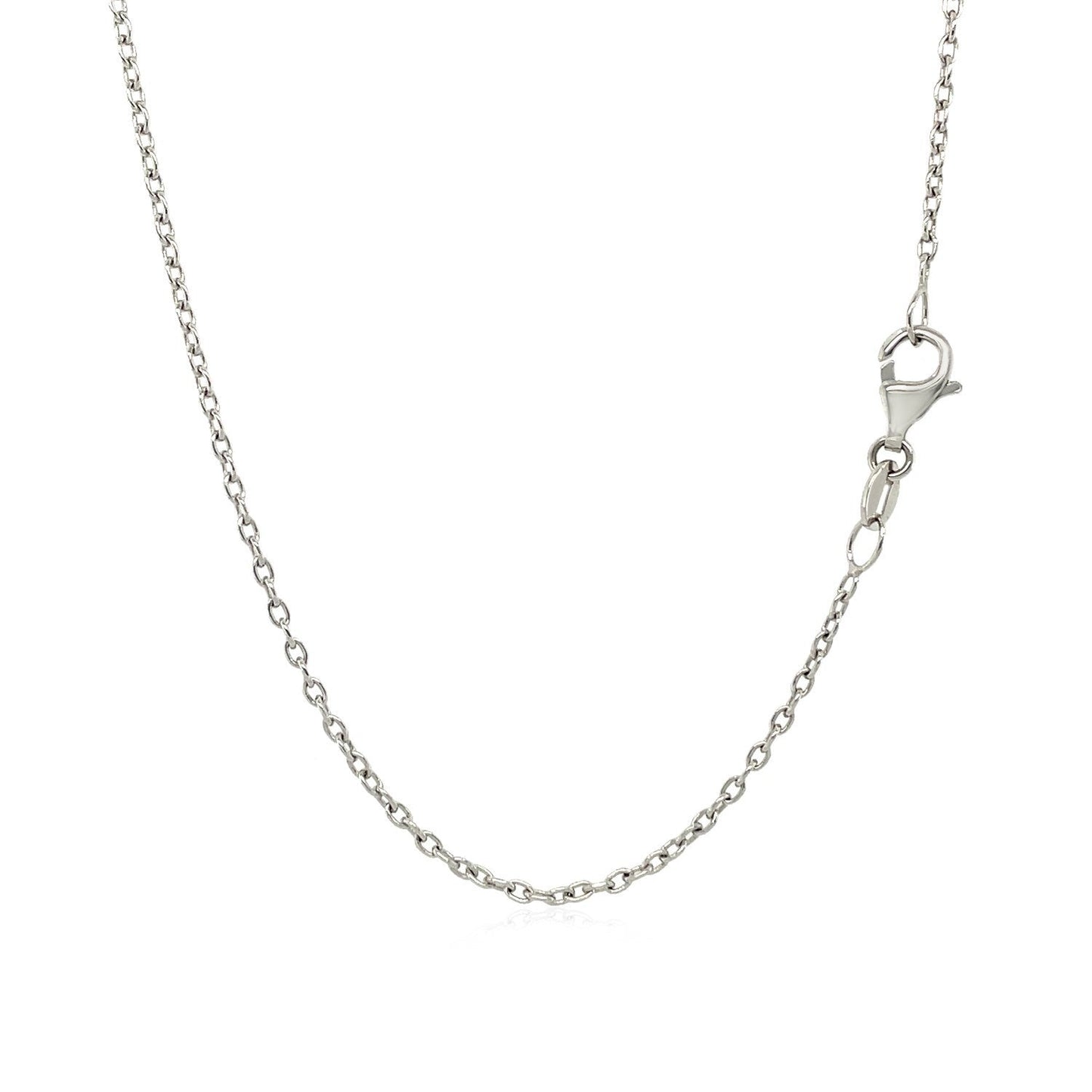 14k White Gold Round Cable Link Chain 1.5mm Bids.com