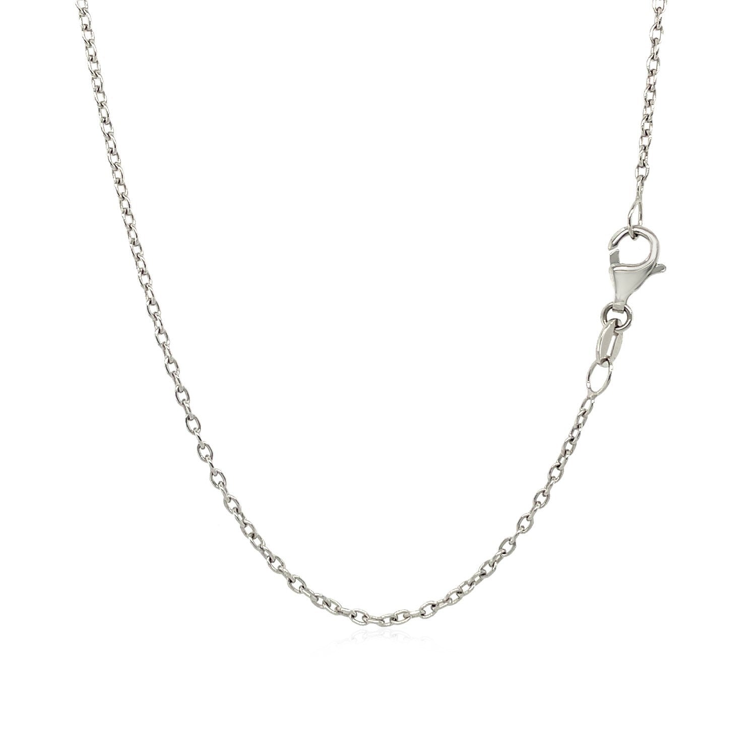 14k White Gold Round Cable Link Chain 1.5mm Bids.com