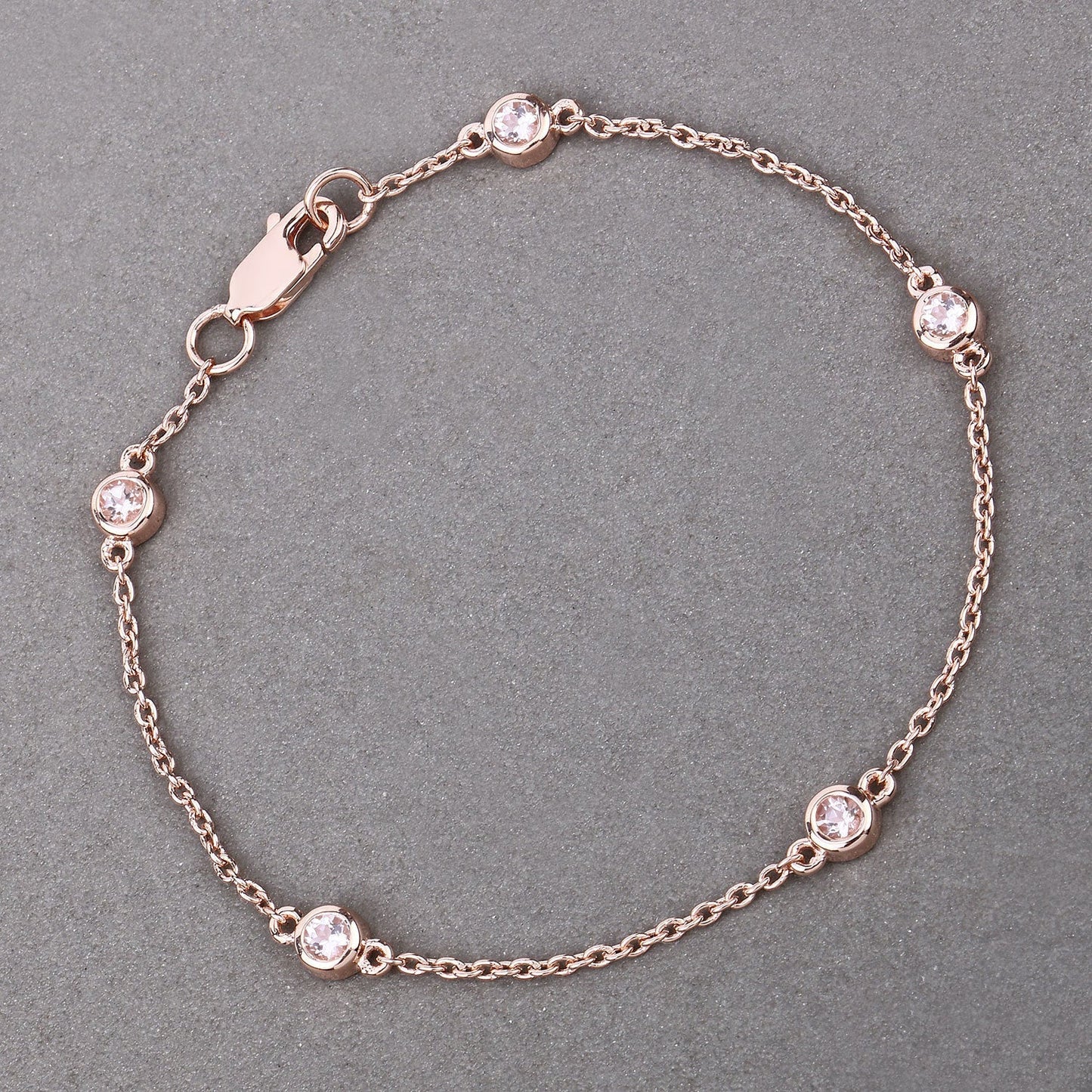 0.45 Carat Genuine Morganite .925 Sterling Silver Bracelet Bids.com